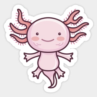 Cute Baby Axolotl Cartoon Sticker